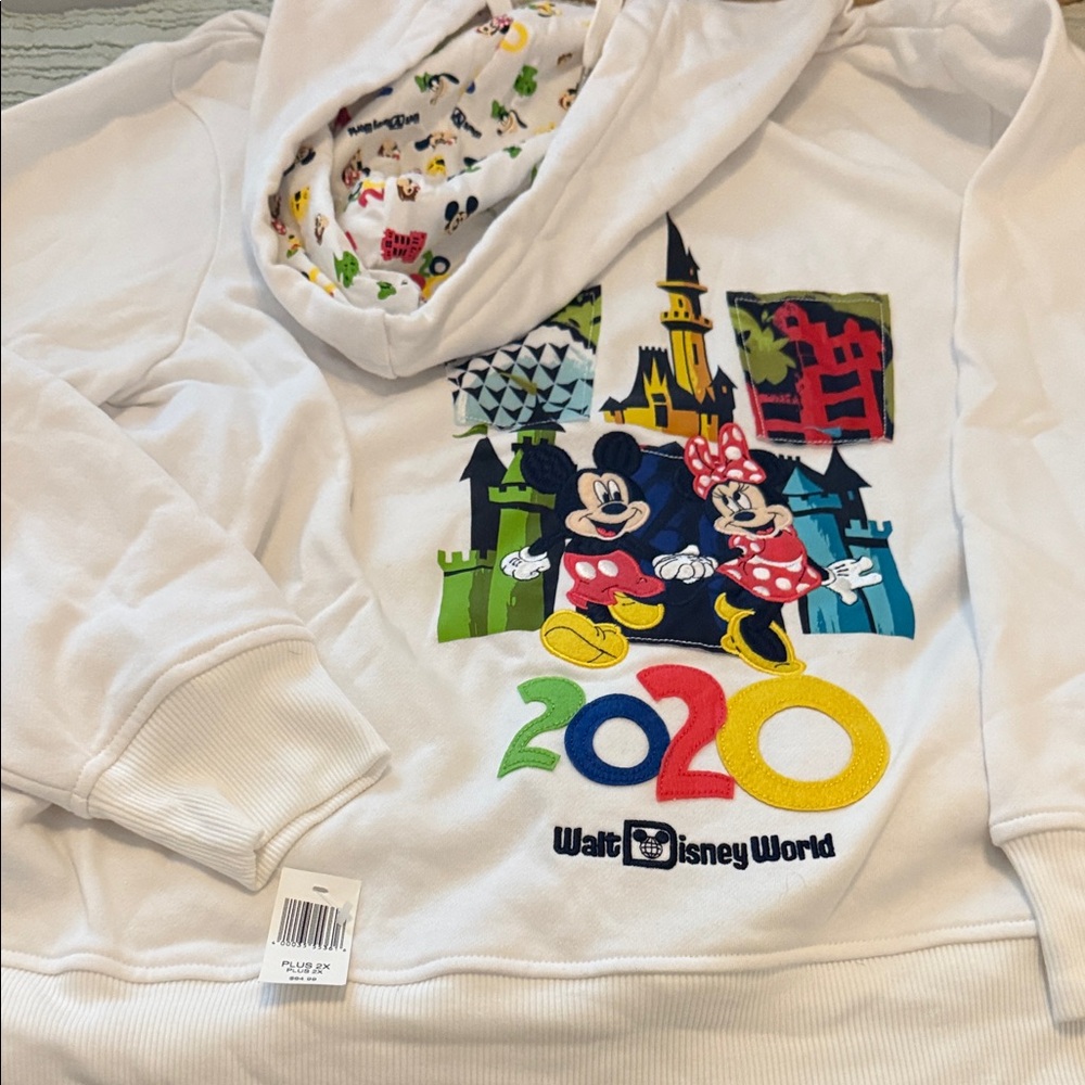 Disney  Hoodie - White with Colorful Design 2020